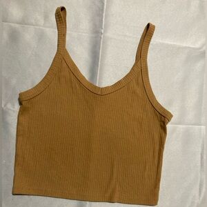 Wild Fable Tan Ribbed Crop Top